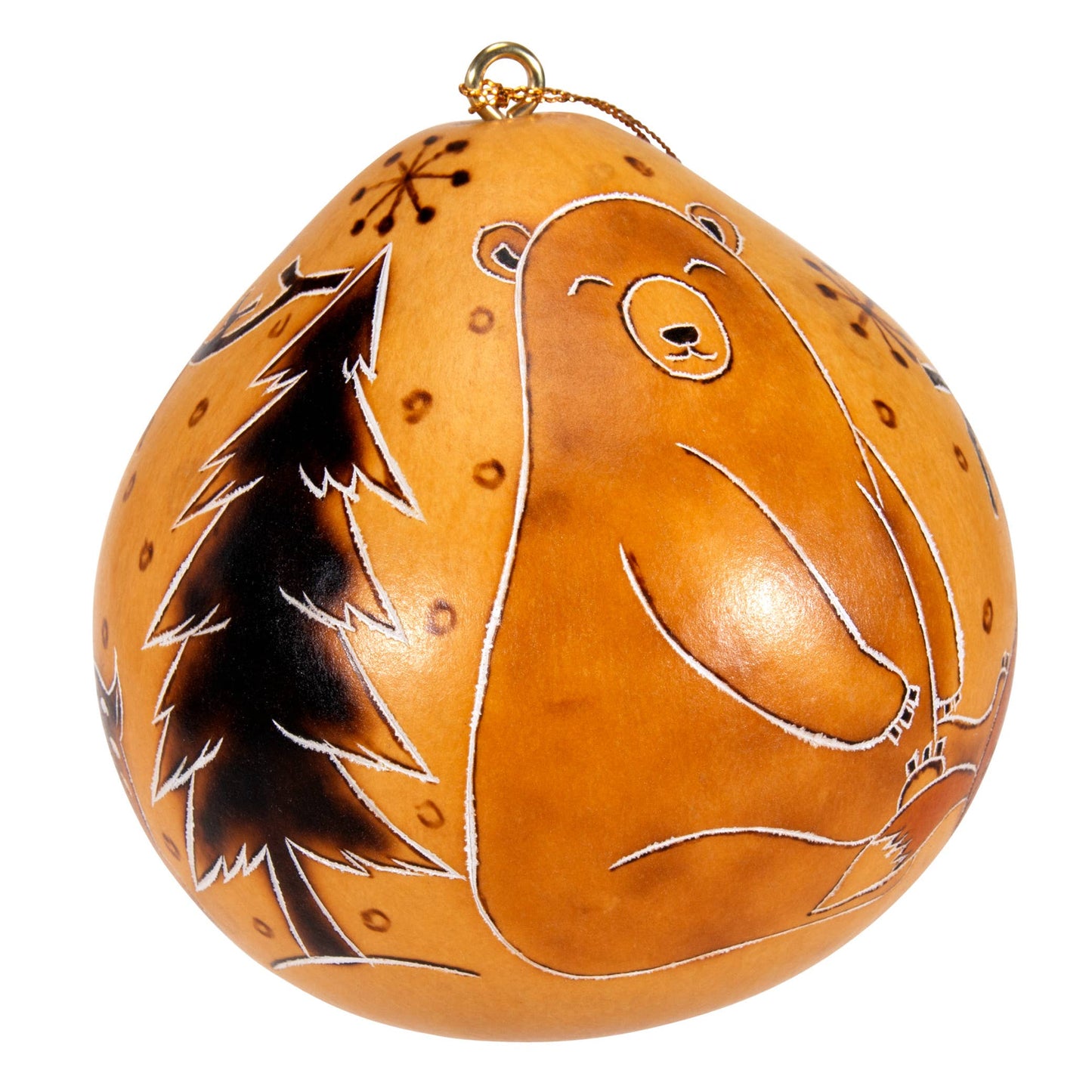 Gourd Ornament | Snowman in the Woods-Lucuma Designs-RAUHA Crafts