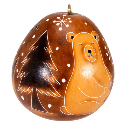 Gourd Ornament | Snowman in the Woods-Lucuma Designs-RAUHA Crafts