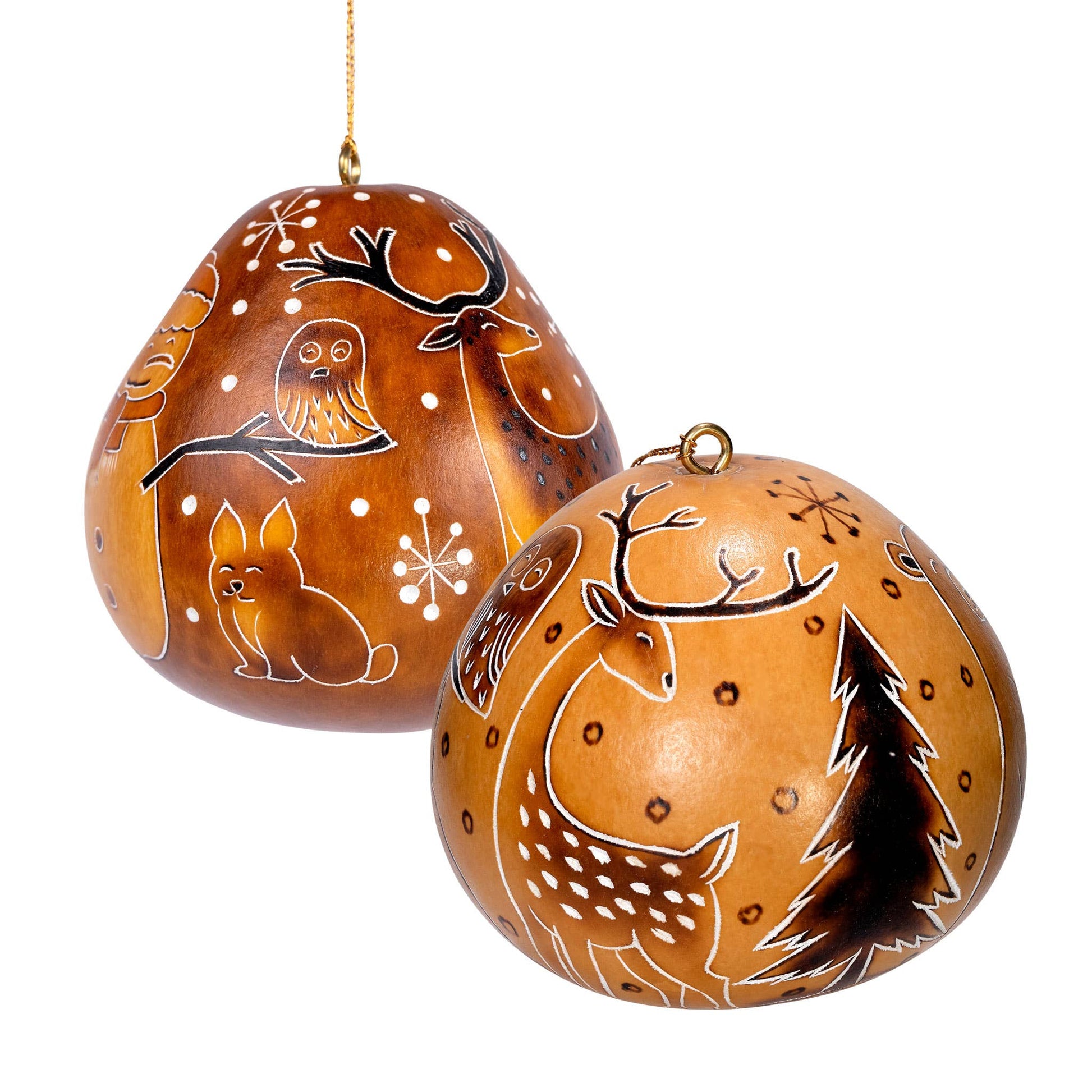 Gourd Ornament | Snowman in the Woods-Lucuma Designs-RAUHA Crafts