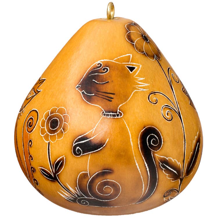 Gourd Ornament | Whimsy Cat-Lucuma Designs-RAUHA Crafts