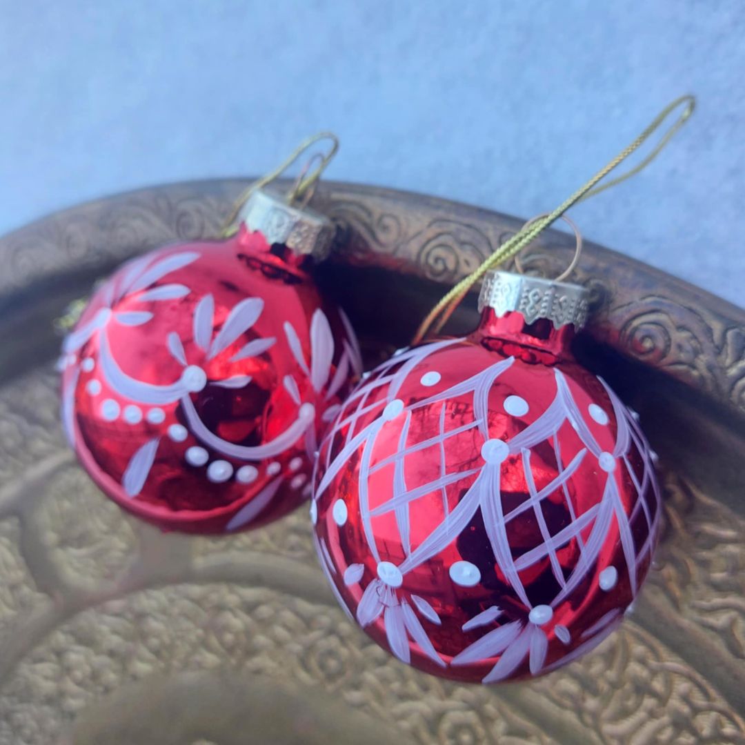 Hand-Painted Petrykivka Christmas Ball Ornament | Aurora4UA 🇺🇦