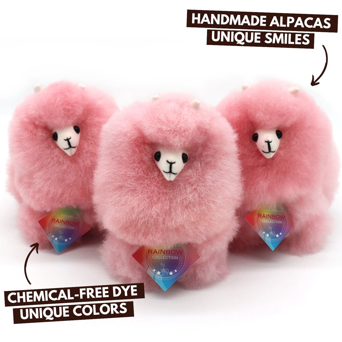 Alpaca Krammedyr | INKARI Regnbue - Candyfloss