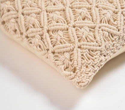 Macrame Square Cushion Cover | Diamond-RAUHA Crafts-RAUHA Crafts