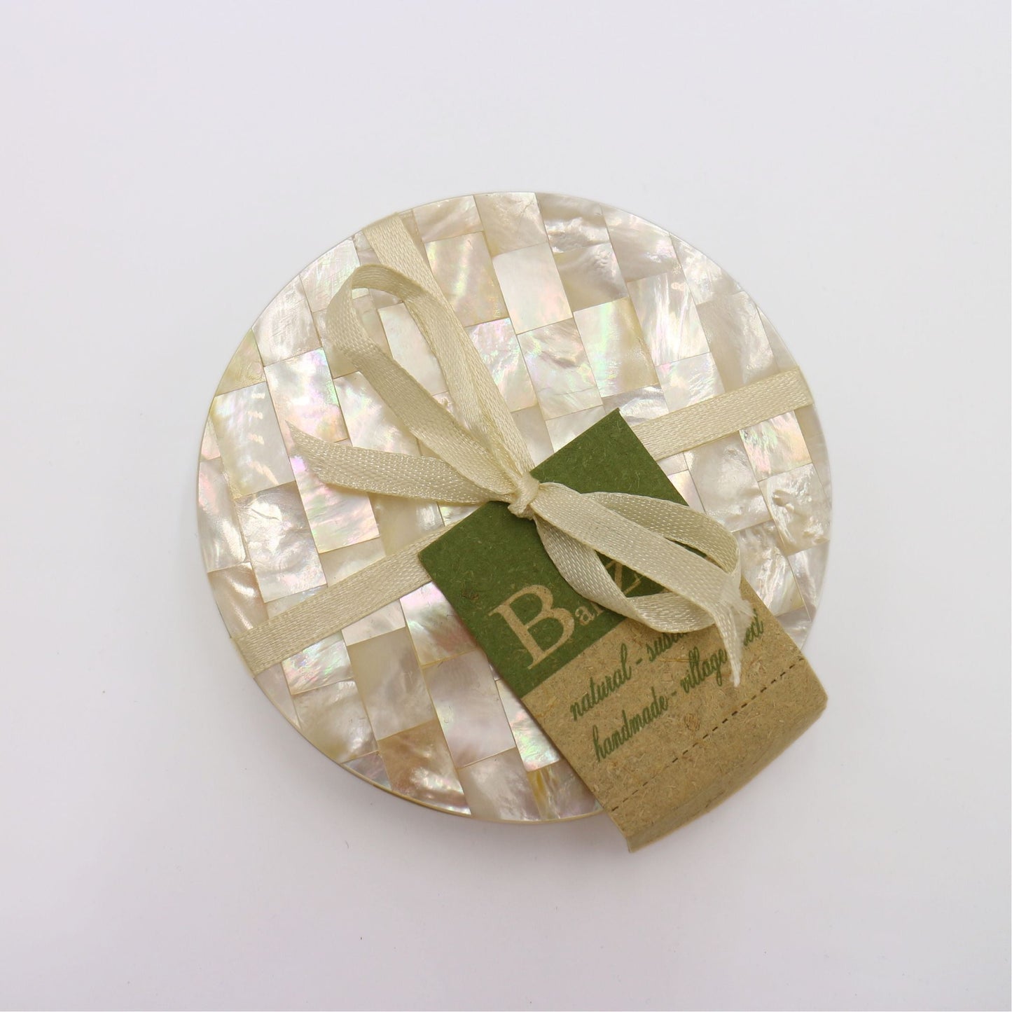 Natural Mother of Pearl Coasters, Set of 4-Balizen-RAUHA Crafts