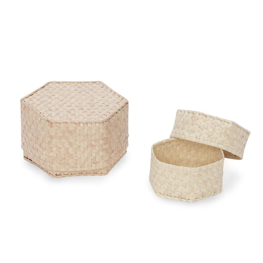 Palm Leaf Hexagonal Box | Dese-Du Anyam-RAUHA Crafts