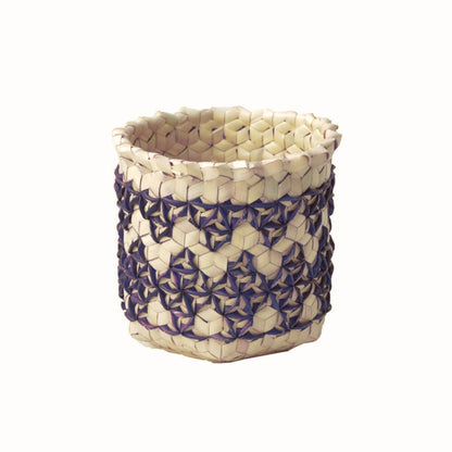 Palm Leaf Storage Basket | Sobe Carve Blue-Du Anyam-RAUHA Crafts