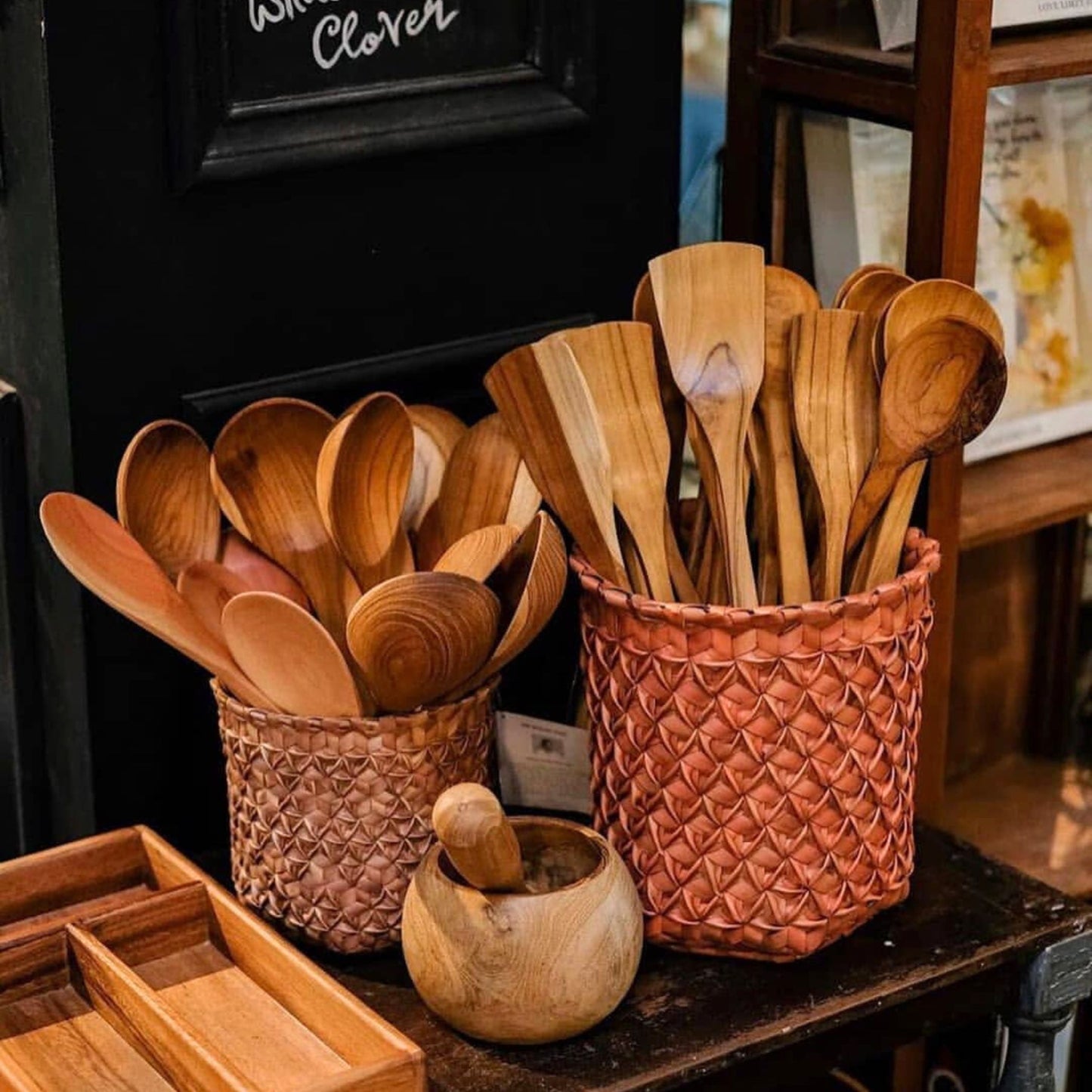 Palm Leaf Storage Basket | Sobe Teak-Du Anyam-RAUHA Crafts