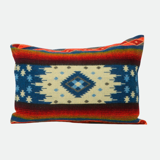 Alpaca Native Throw Pillow (including duck feather inner cushion) | EcuaFina - Quilotoa Blue