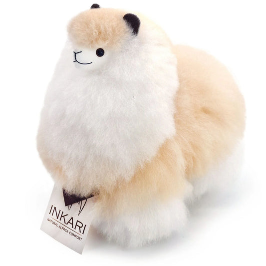 Vanilla INKARI Natural alpaca stuffed animal — handmade alpaca wool plush from Peru, hypoallergenic and cruelty-free
