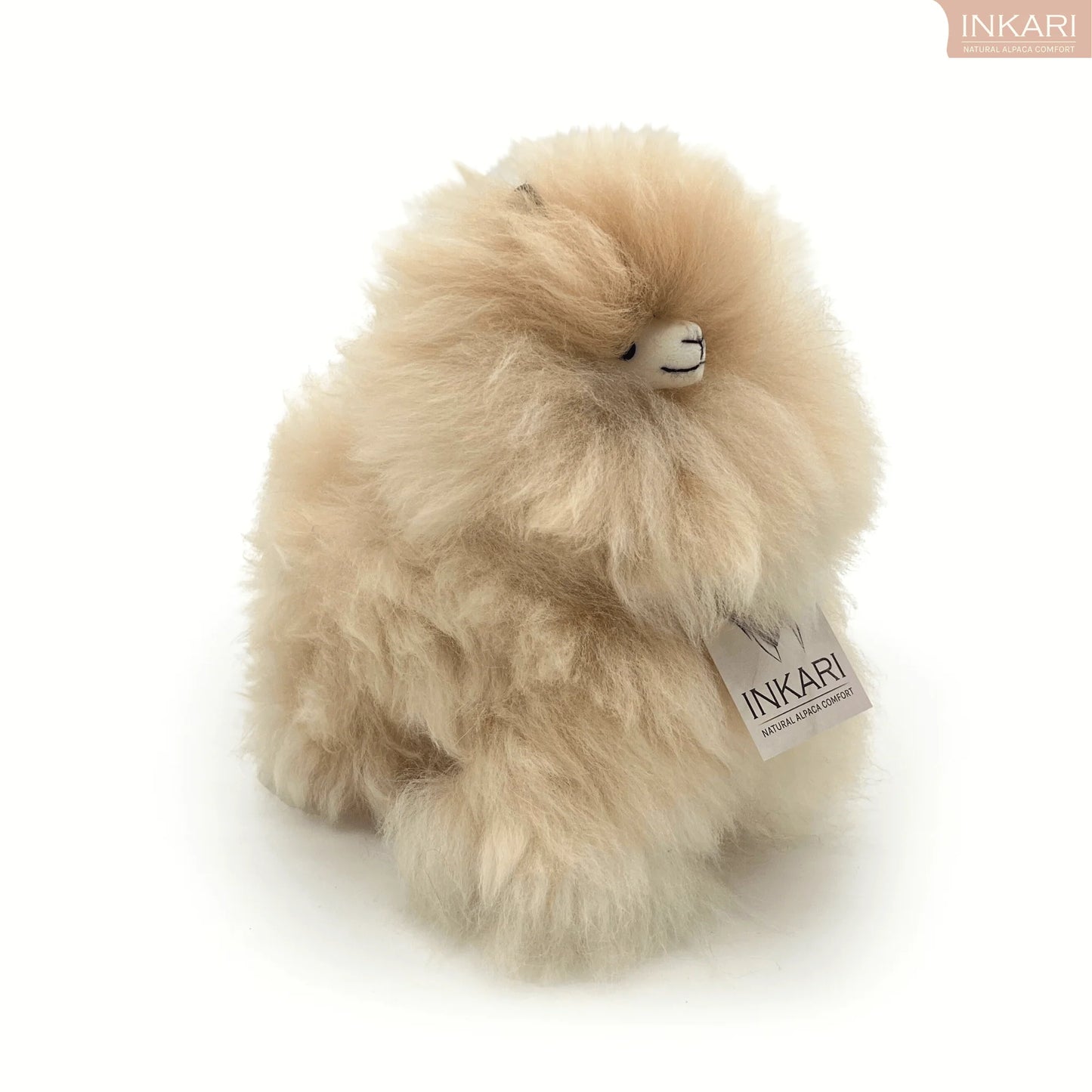 Sahara INKARI Monsterfluff alpaca stuffed animal — small 23 cm size, soft fluffy alpaca wool