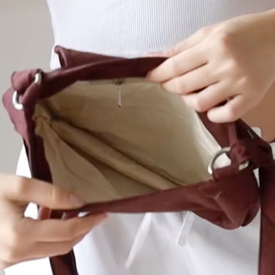 Hand Embroidered Crossbody Bag - Brown Wildflower