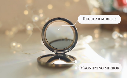 Floral Embroidered Compact Mirror - Floral Yellow