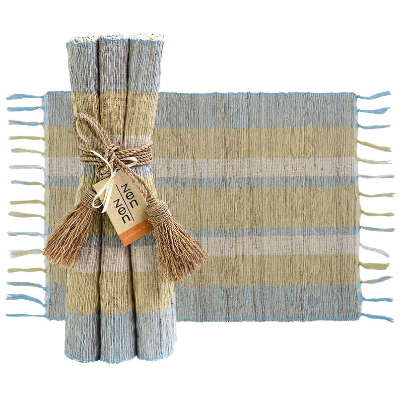 Serene Stripes Vetiver Placemats, Set of 6-Balizen-RAUHA Crafts