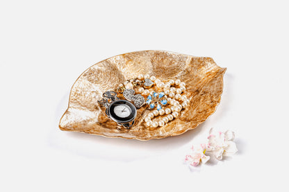 Small Leaf Dish - Golden Capiz-RAUHA Crafts-RAUHA Crafts