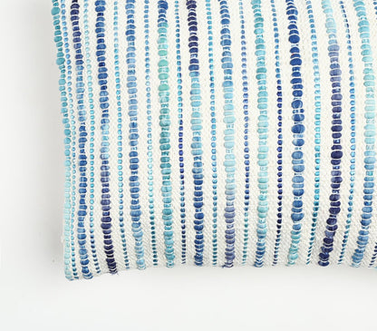 Striped Textured Rectangular Cushion Cover - Blue-RAUHA Crafts-RAUHA Crafts