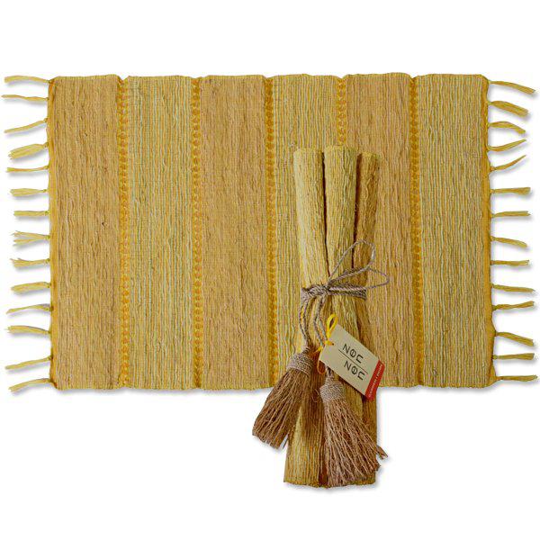 Turmeric Stripes Vetiver Placemats, Set of 6-Balizen-RAUHA Crafts