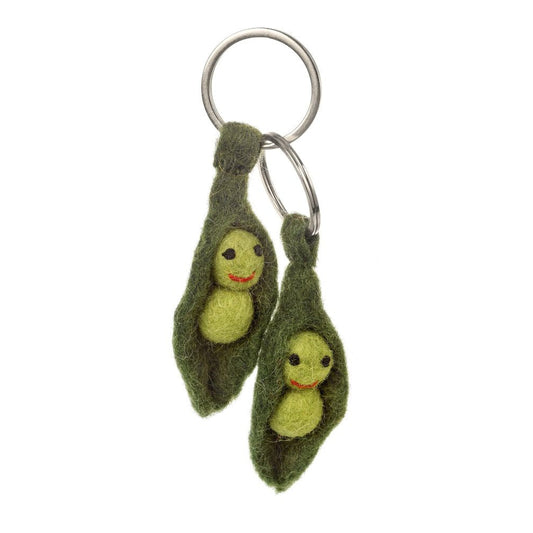 Llavero de amistad "Guisantes en vaina" de fieltro | Felt So Good