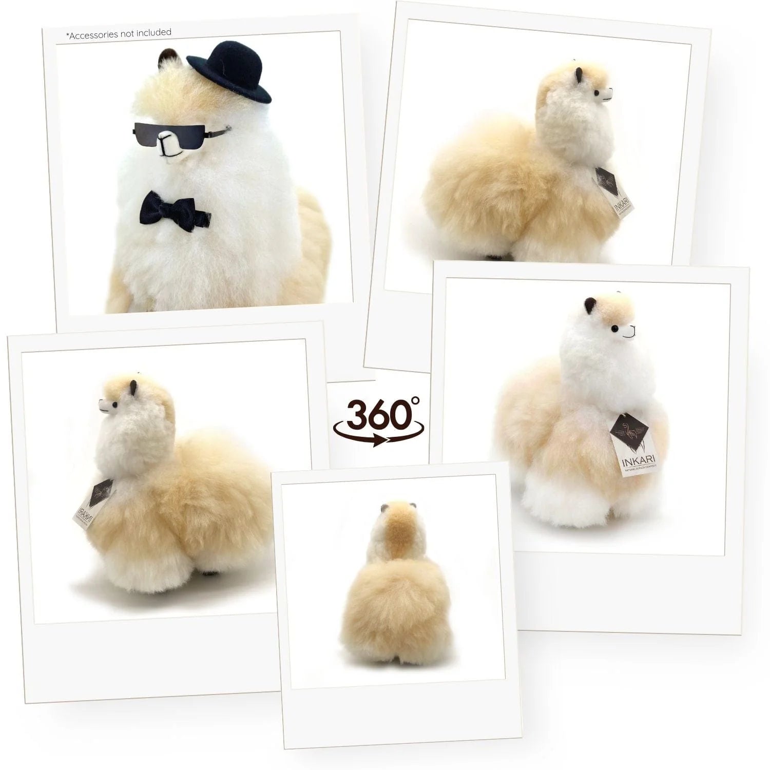 Vanilla INKARI Natural alpaca stuffed animal — lifestyle view in cozy home setting