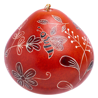 Gourd Ornament | Bees & Wild Flowers - Natural Gift