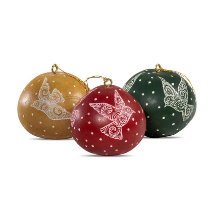 Mini Gourd Christmas Tree Decoration | Santa, Poinsettia, Dove