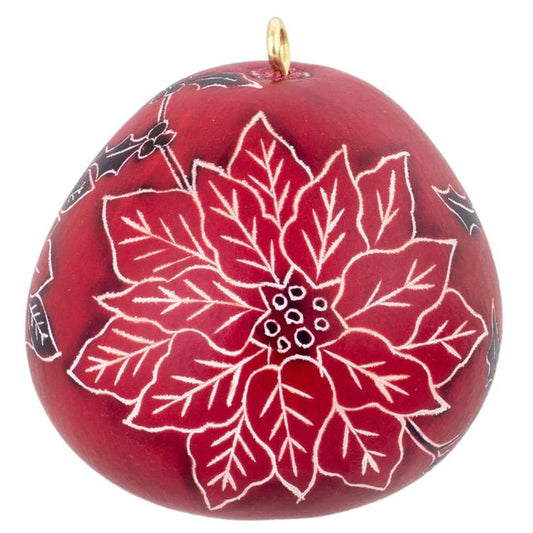 Décoration de Noël miniature en calebasse, poinsettia, faite à la main par Lucuma Designs