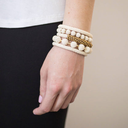 Luxe Globe Bracelet - Cream