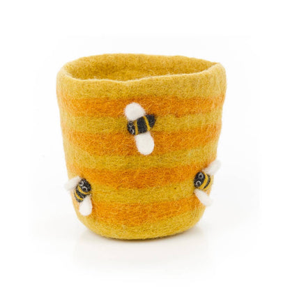 Felt Honey Bee Plant Pot Home Decoration - eco-friendly planter - 100% wool by Felt So Good