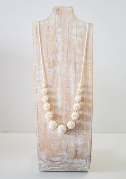 Handmade Uptown Girl Necklace Cream by Aid Through Trade