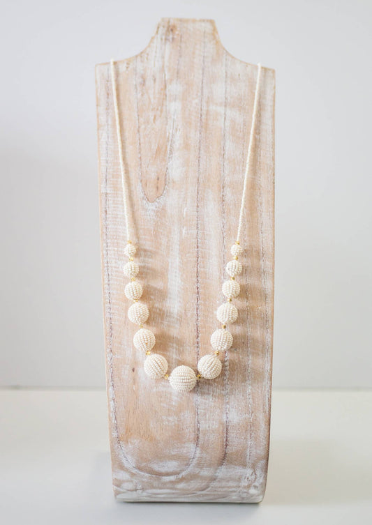 Handmade Uptown Girl Necklace Cream by Aid Through Trade