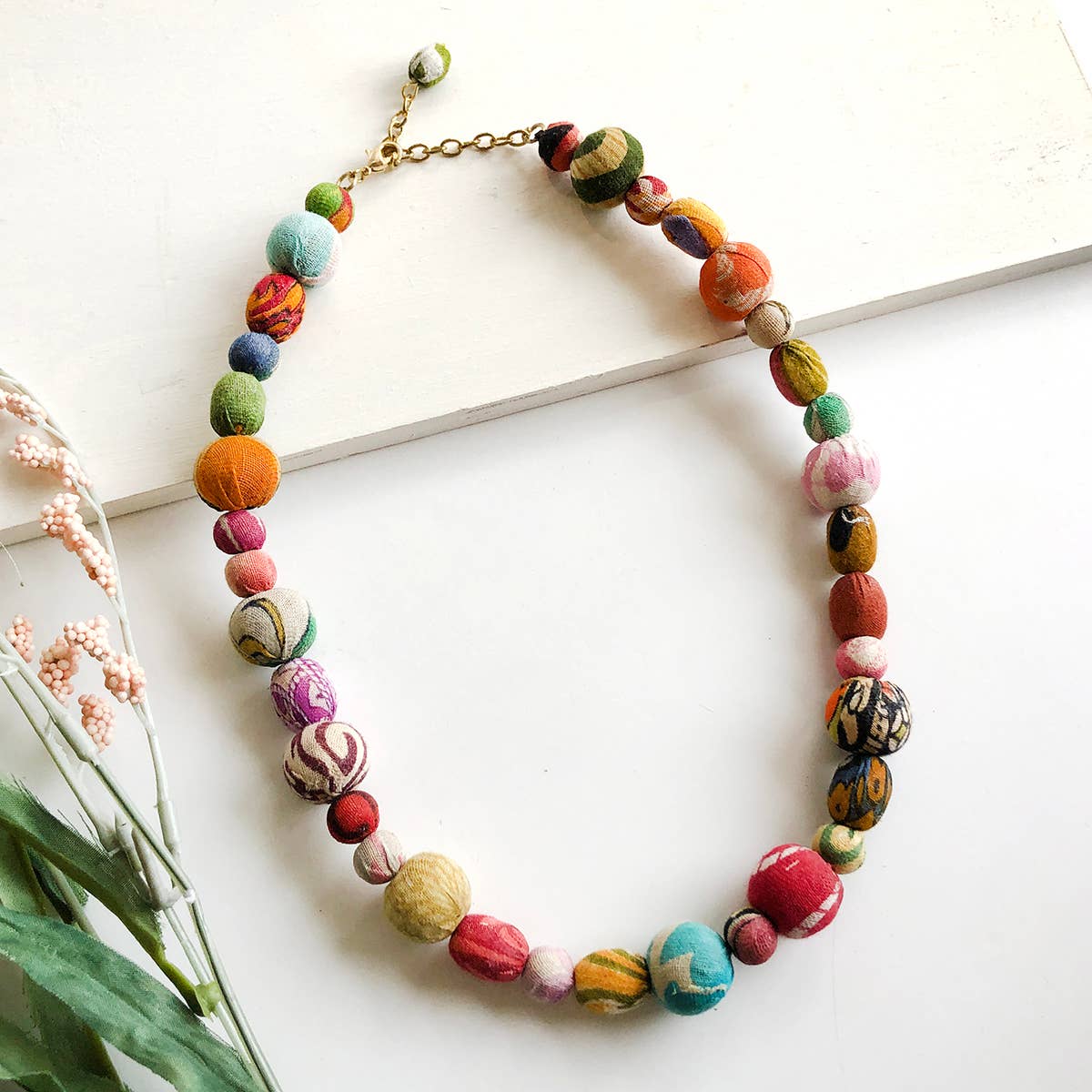 Handmade Kantha Calysta Necklace by WorldFinds