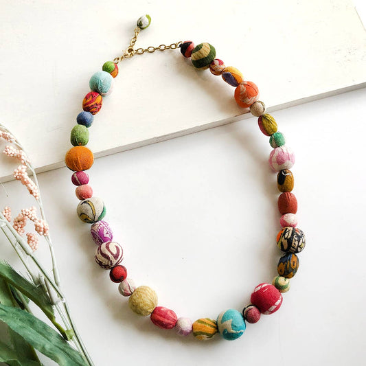 Handmade Kantha Calysta Necklace by WorldFinds
