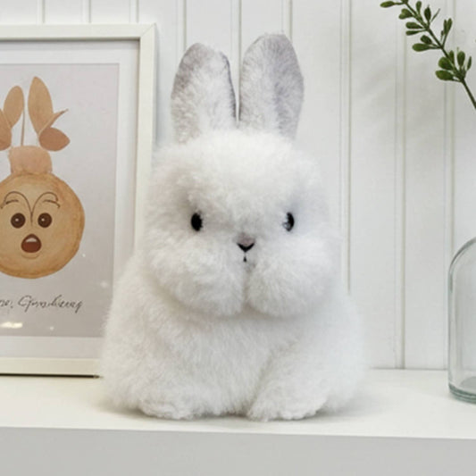Handmade Alpaca Stuffed Animal Bunny Micro White by Shupaca
