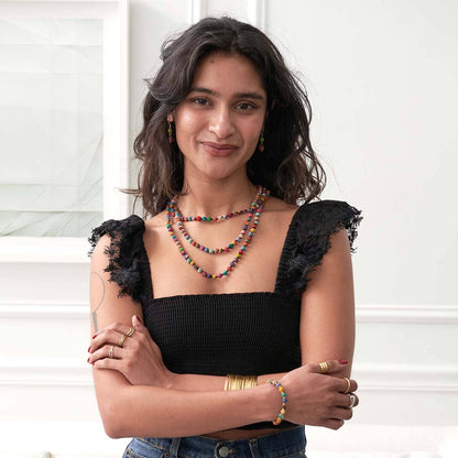 Kantha dvigubi lašo formos auskarai