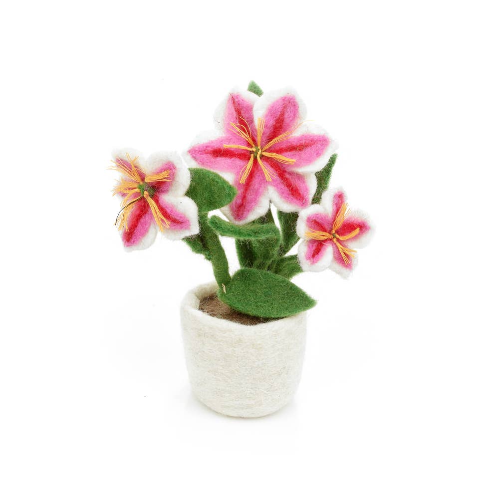 Handmade Felt Luscious Lily Pot Mothers Day Decoration