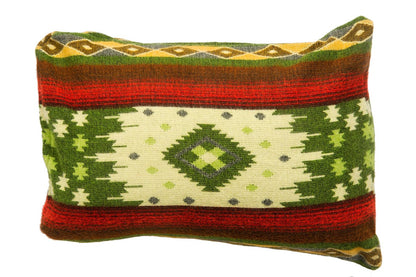 Alpaca Native Throw Pillow (including duck feather inner cushion) | EcuaFina - Quilotoa Green