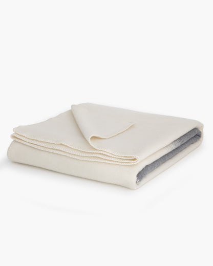 Manta de lujo de merino y cachemira para cama doble | MoST - Ivory Mist